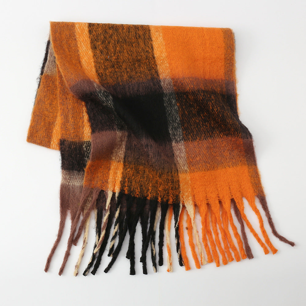 Cashmere Mohair Plaid Scarf