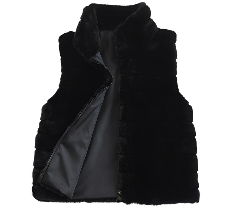 Vest Faux Fur Stand Collar Artificial Fur Coat