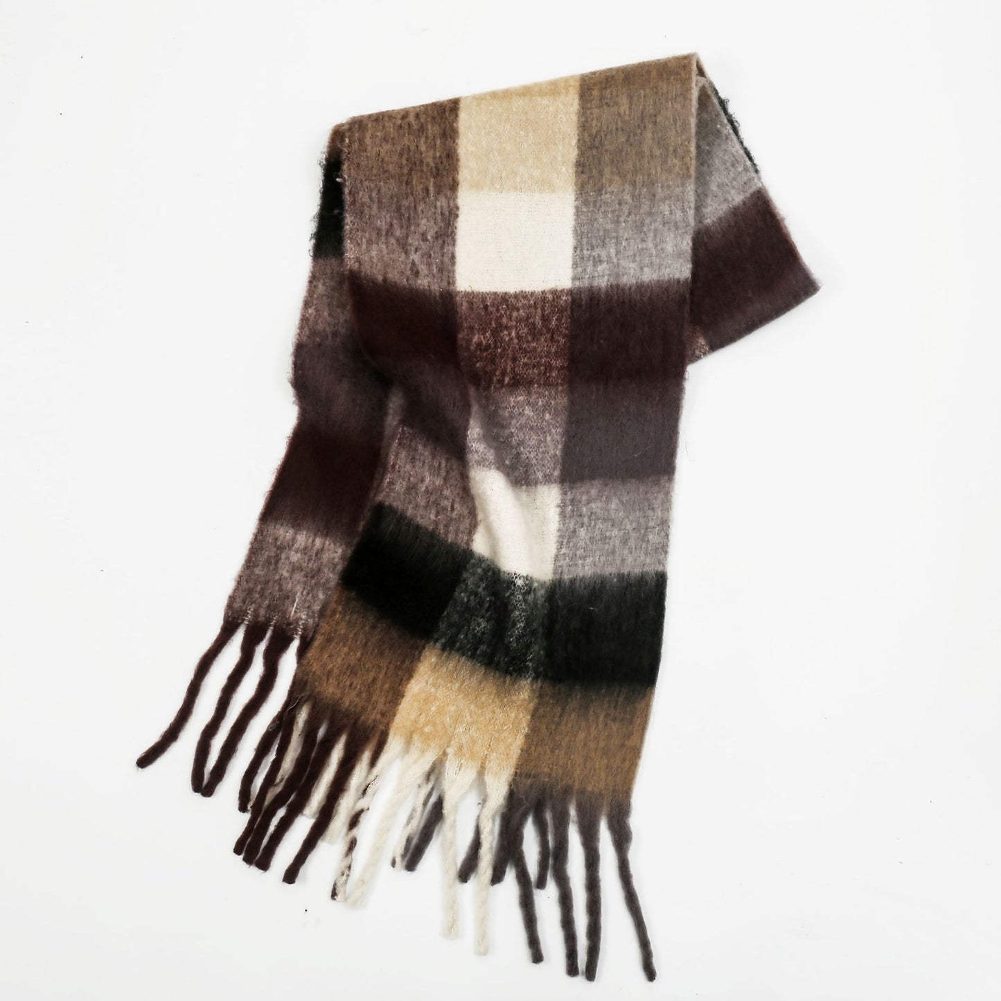 Mohair Lattice Tassel Scarf