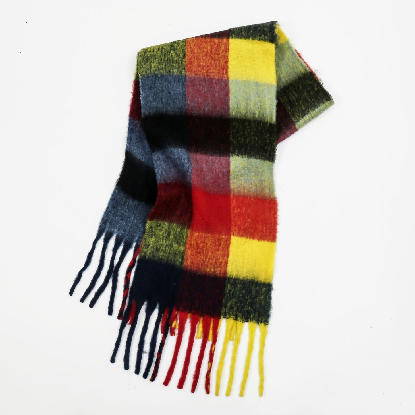 Mohair Lattice Tassel Scarf