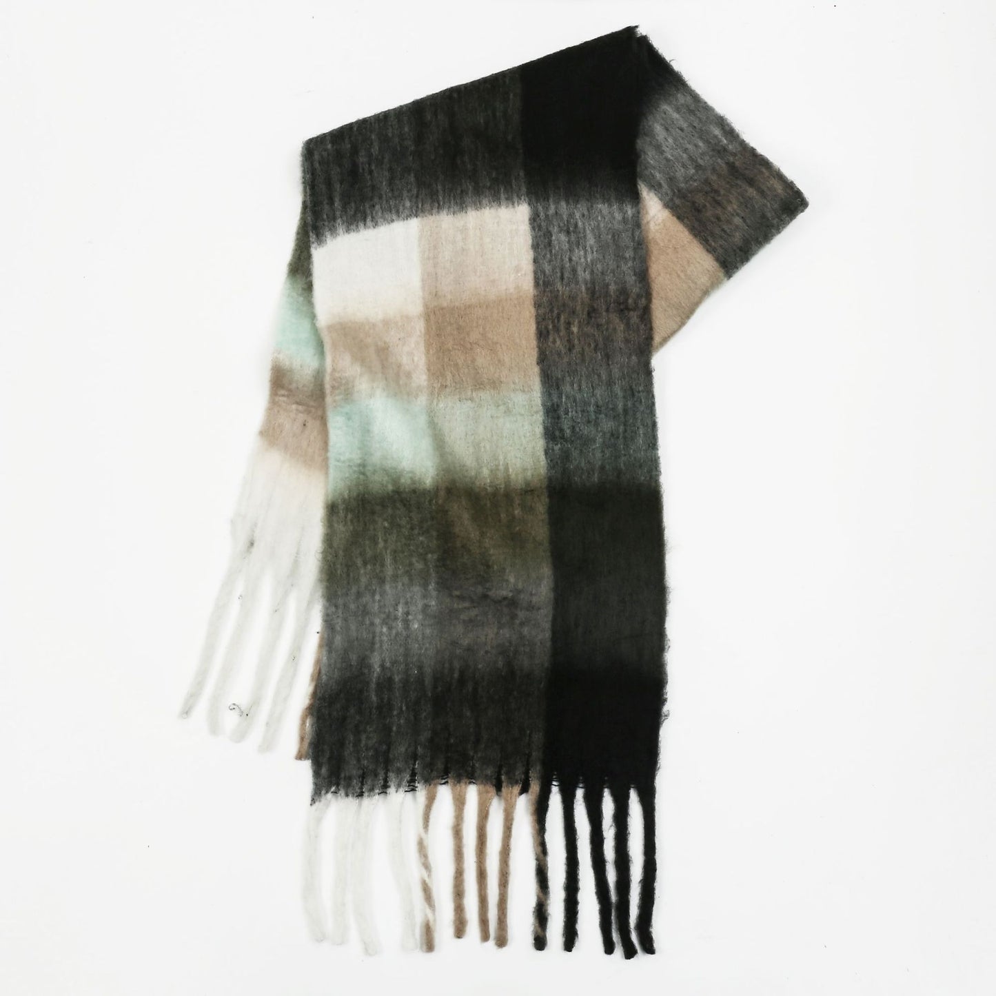 Mohair Lattice Tassel Scarf