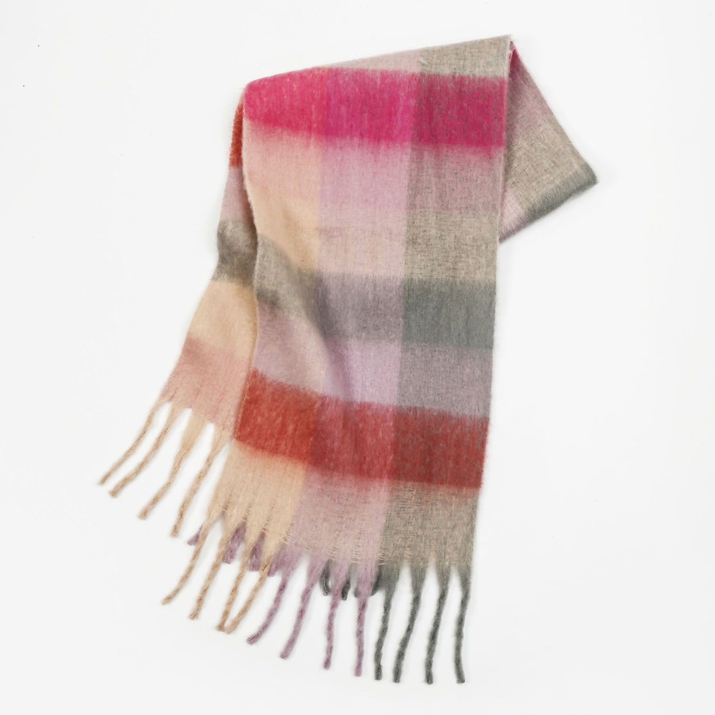 Mohair Lattice Tassel Scarf