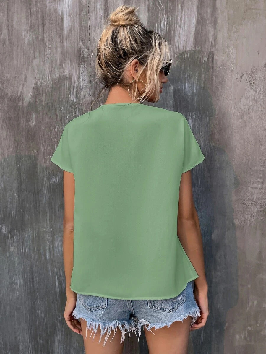 Summer Embroidery Tassel Series Leading Batwing Sleeve Shirt