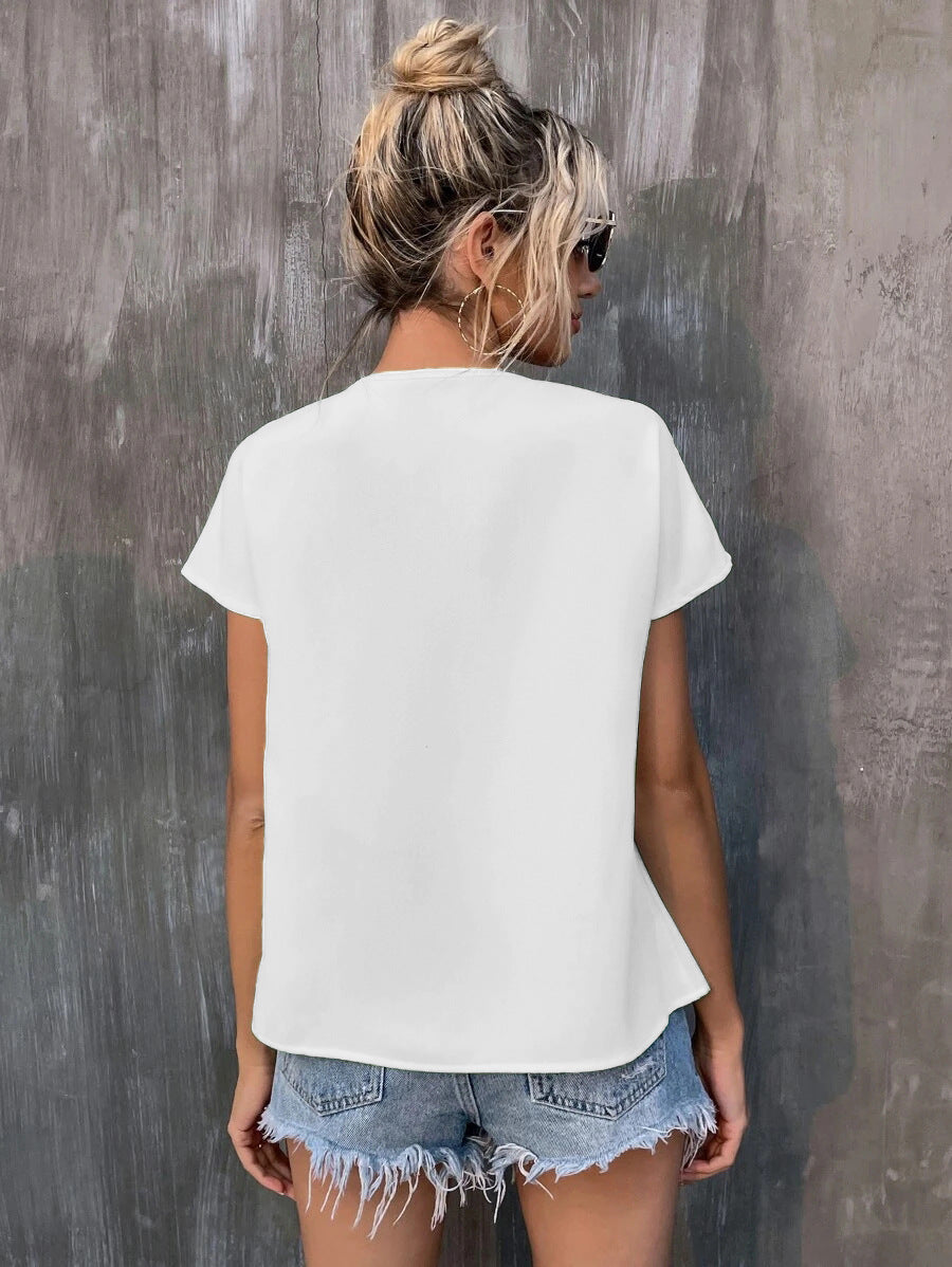 Summer Embroidery Tassel Series Leading Batwing Sleeve Shirt