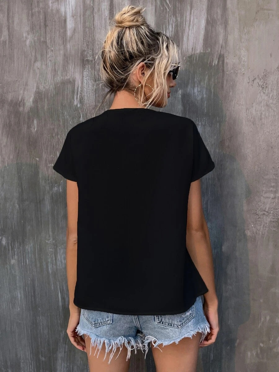 Summer Embroidery Tassel Series Leading Batwing Sleeve Shirt