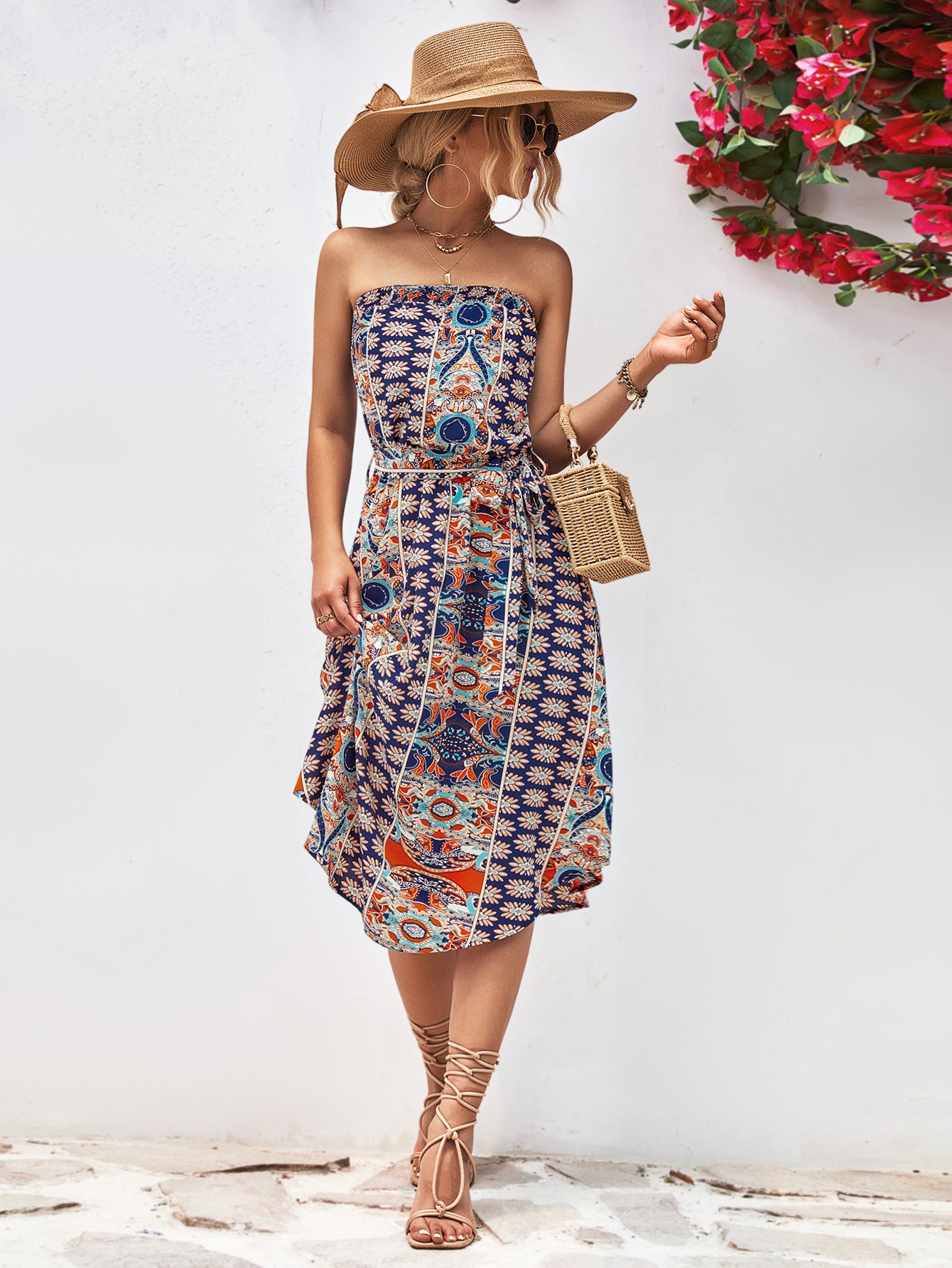 Tube Top Printed Dress - tamrashopsocial