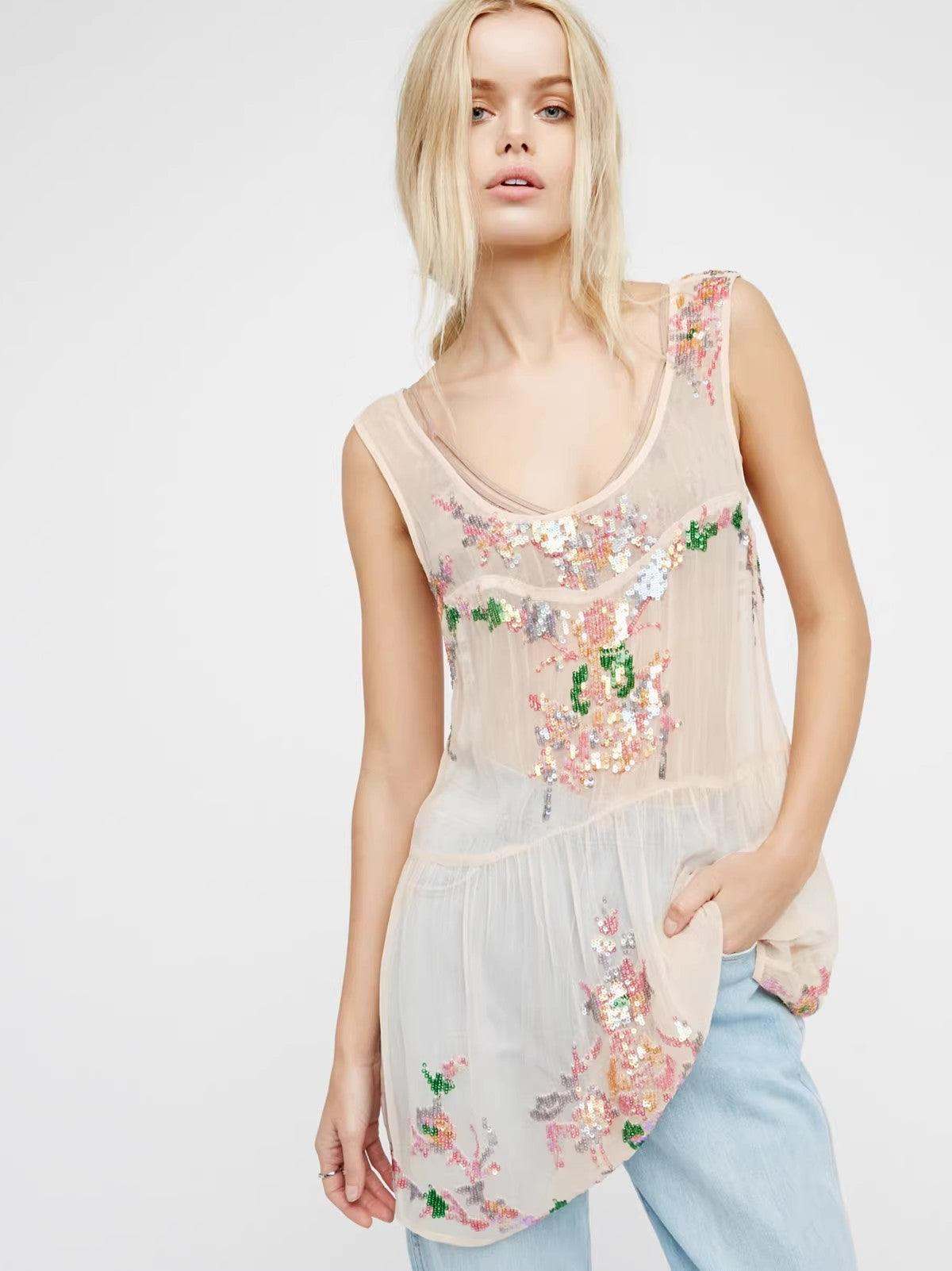 Bohemian Sequin Perspective Backless Dress - Tamra.Shop.Social