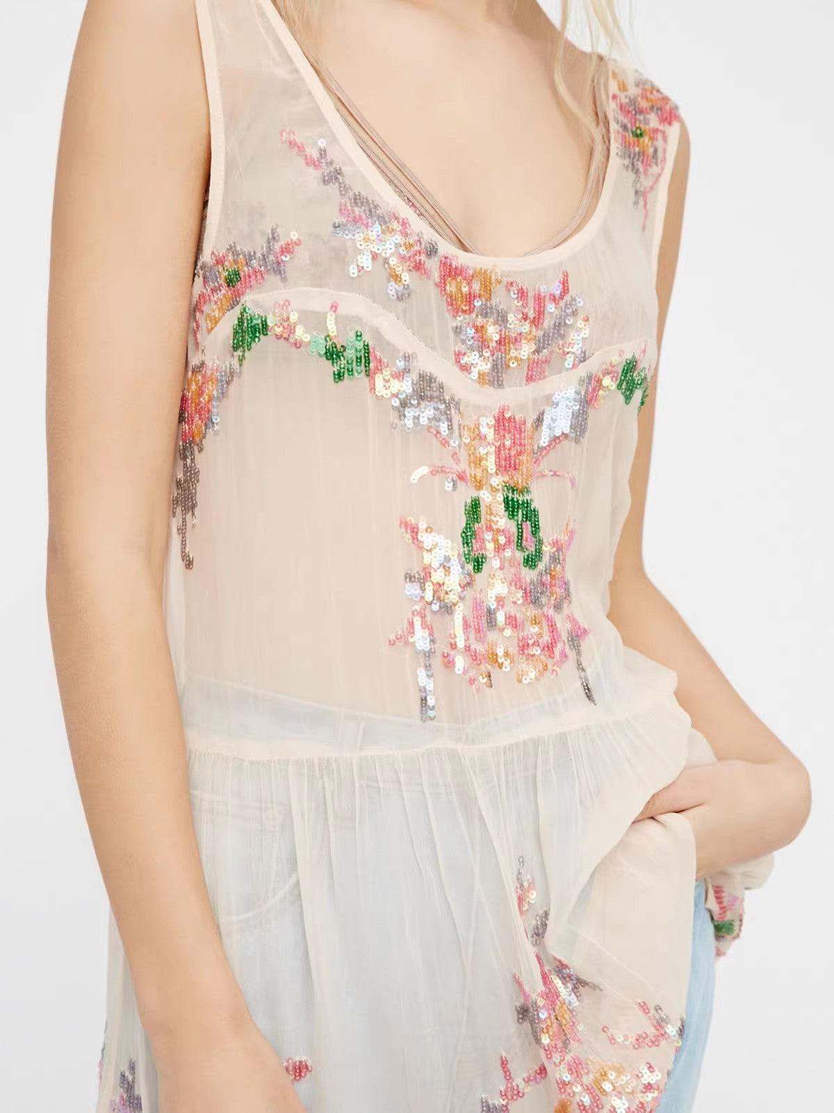 Bohemian Sequin Perspective Backless Dress - Tamra.Shop.Social