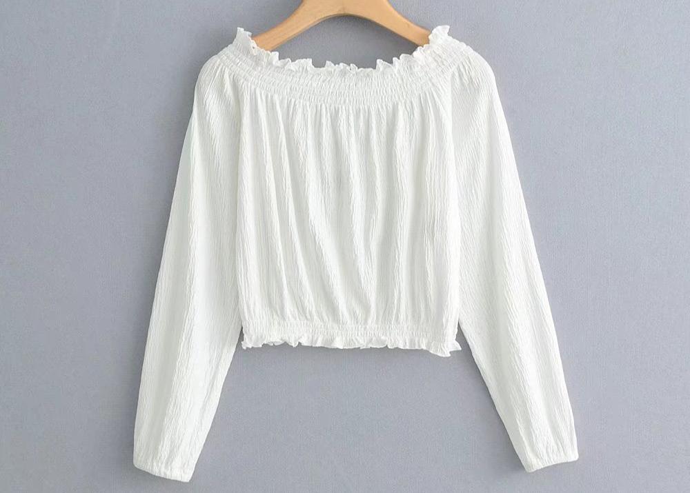 Slim Fit Elastic Off Shoulder Cropped Top