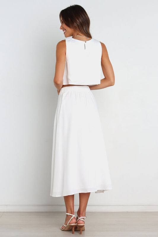 Elastic Waist Mid Waist Classic Skirt