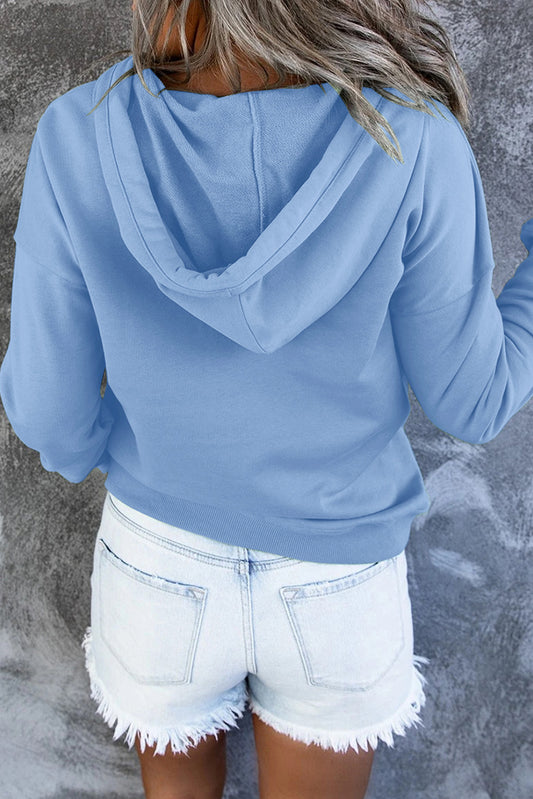Solid Color Hooded Sweatshirt