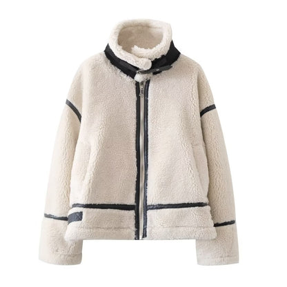 Street Fleece Stand Up Collar Jacket Coat
