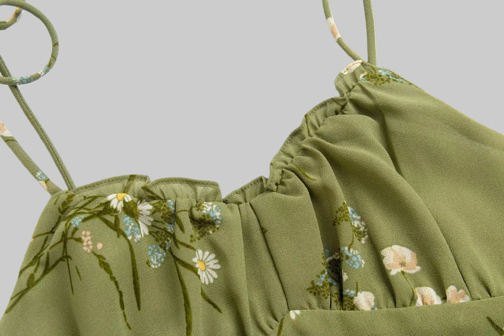 Sweet Chiffon Ruffled Pleated Top