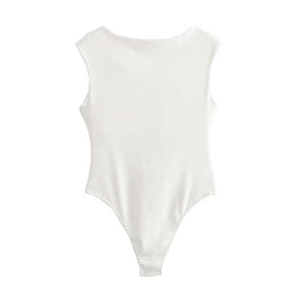 Simple Sleeveless Cotton Bodysuit