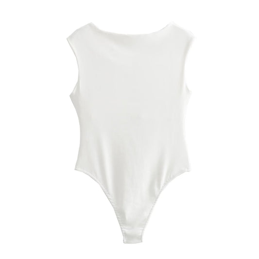Simple Sleeveless Cotton Bodysuit