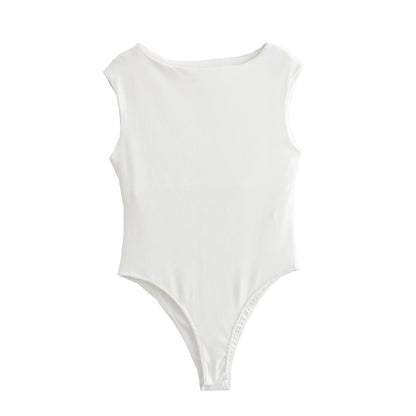 Simple Sleeveless Cotton Bodysuit