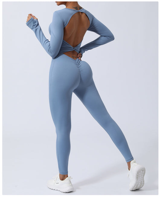 Backless Yoga Hip Lifting One-Piece Fitness Jumpsuit