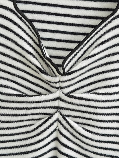 Pleated Striped Tank Top