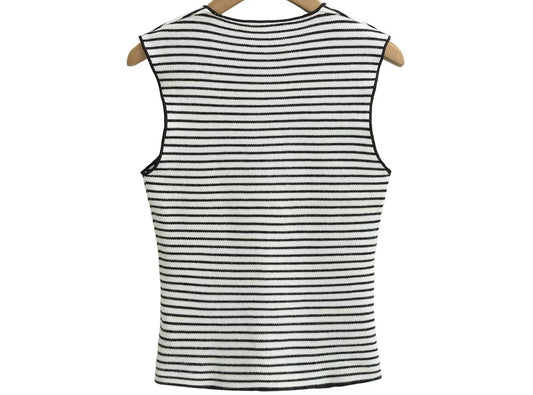 Pleated Striped Tank Top