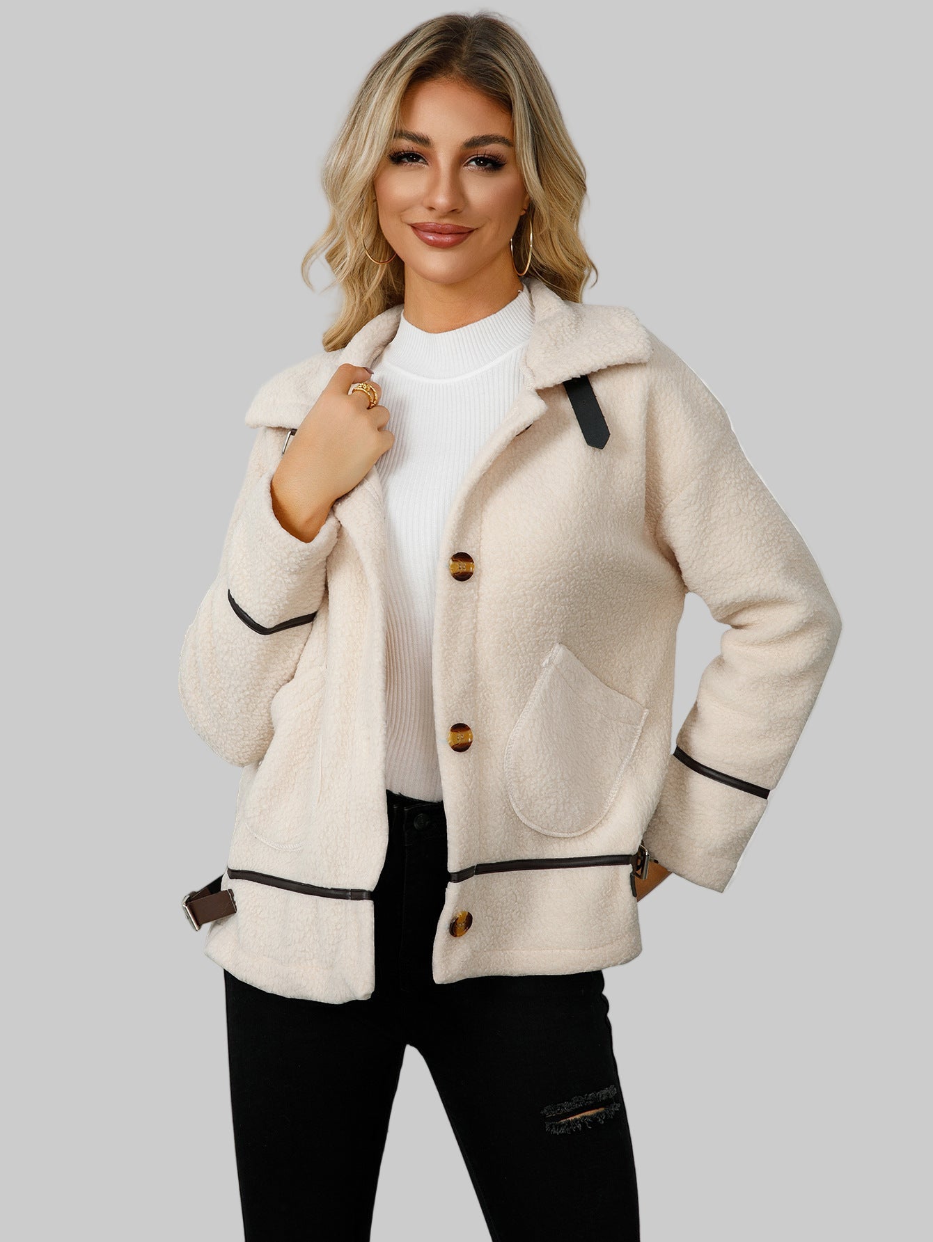Cardigan With Buttons Lambswool Coat