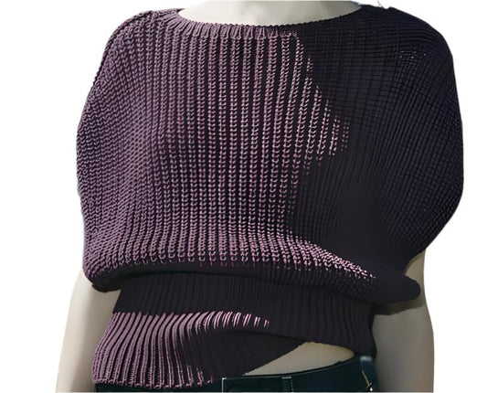 Thick Needle Knitted Round Neck Loose Sweater Top