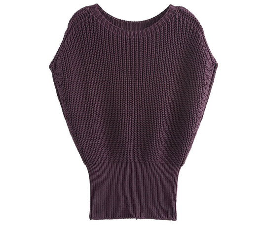 Thick Needle Knitted Round Neck Loose Sweater Top