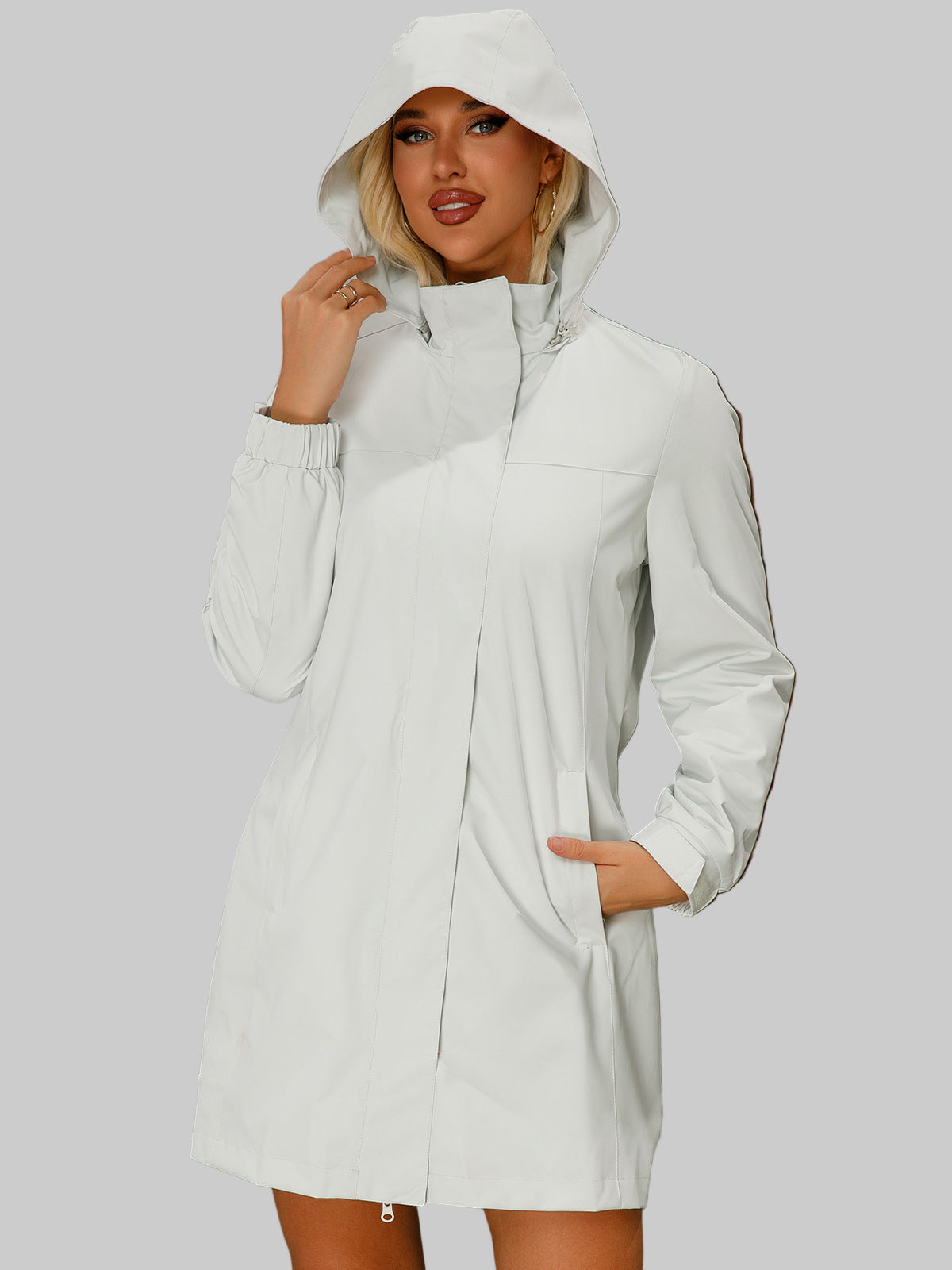 Detachable Hat Waterproof Windbreaker Coat