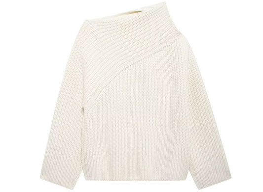 Stylish Asymmetric Collar Sweater