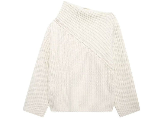Stylish Asymmetric Collar Sweater