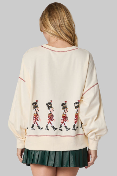 Christmas Soldier Sequined Sweatshirt