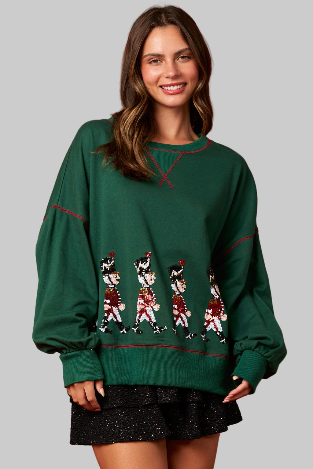 Christmas Soldier Sequined Sweatshirt