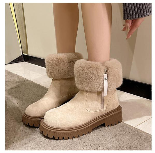 Furry Platform Snow Boots