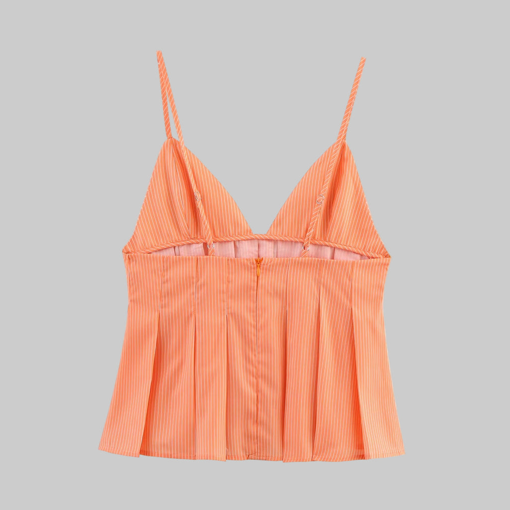 Poplin Striped Slim Sling Top