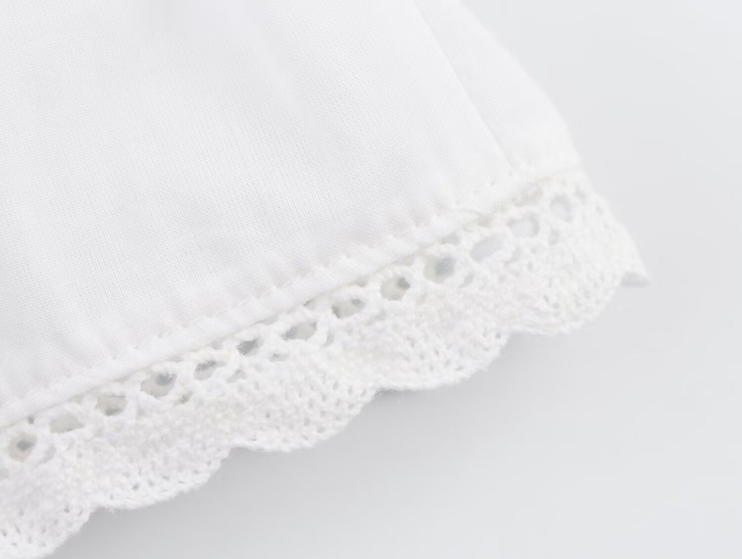 French Lace Embroidered Pleated Sling Top