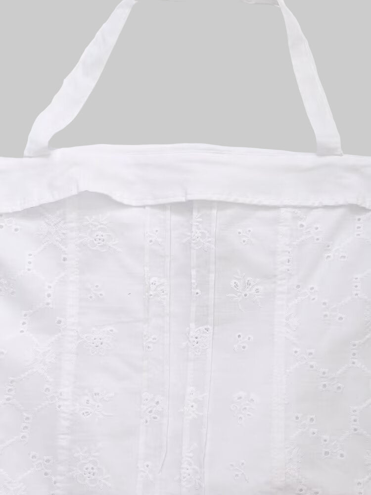 Embroidered Halter Poplin Top