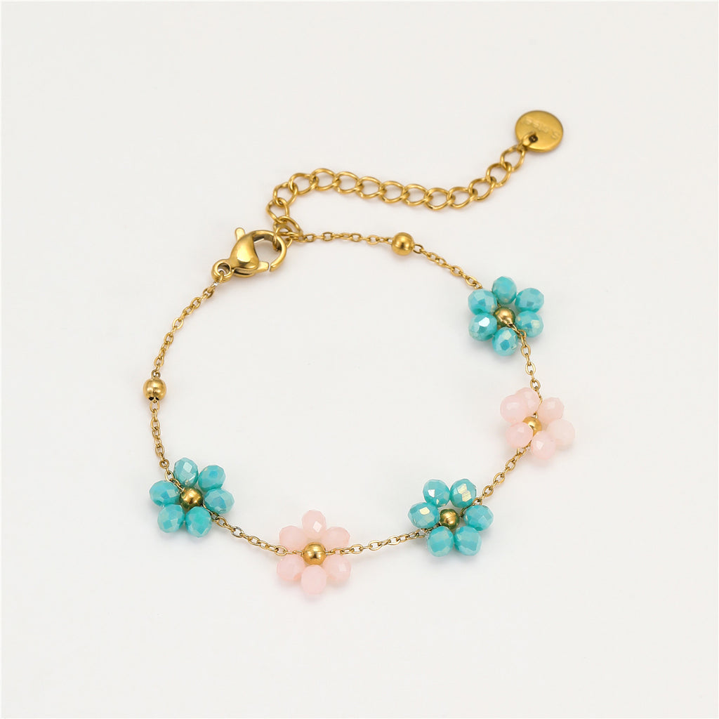 Colorful Floral Beaded Bracelet
