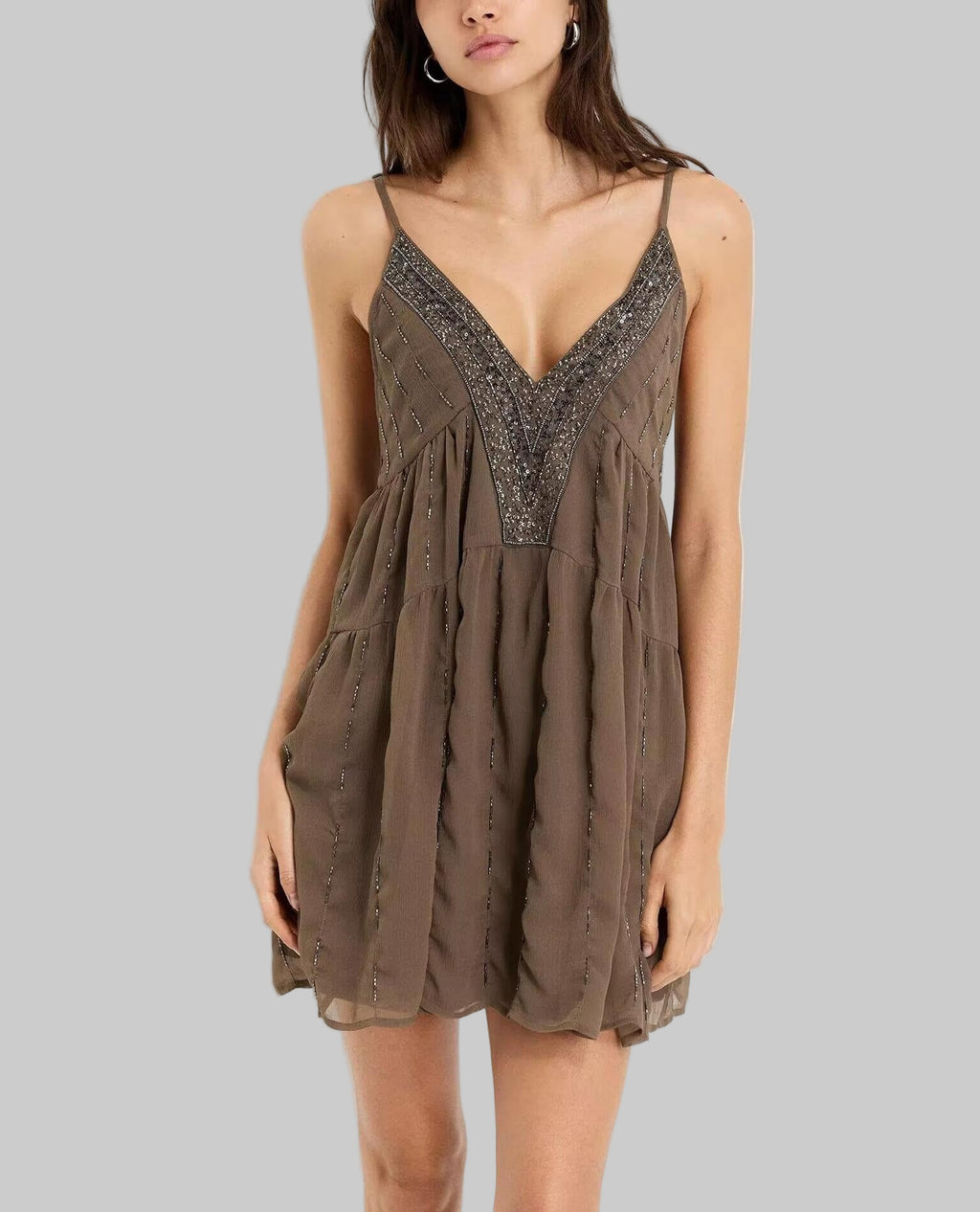 Beaded Sequined Embroidered Dress