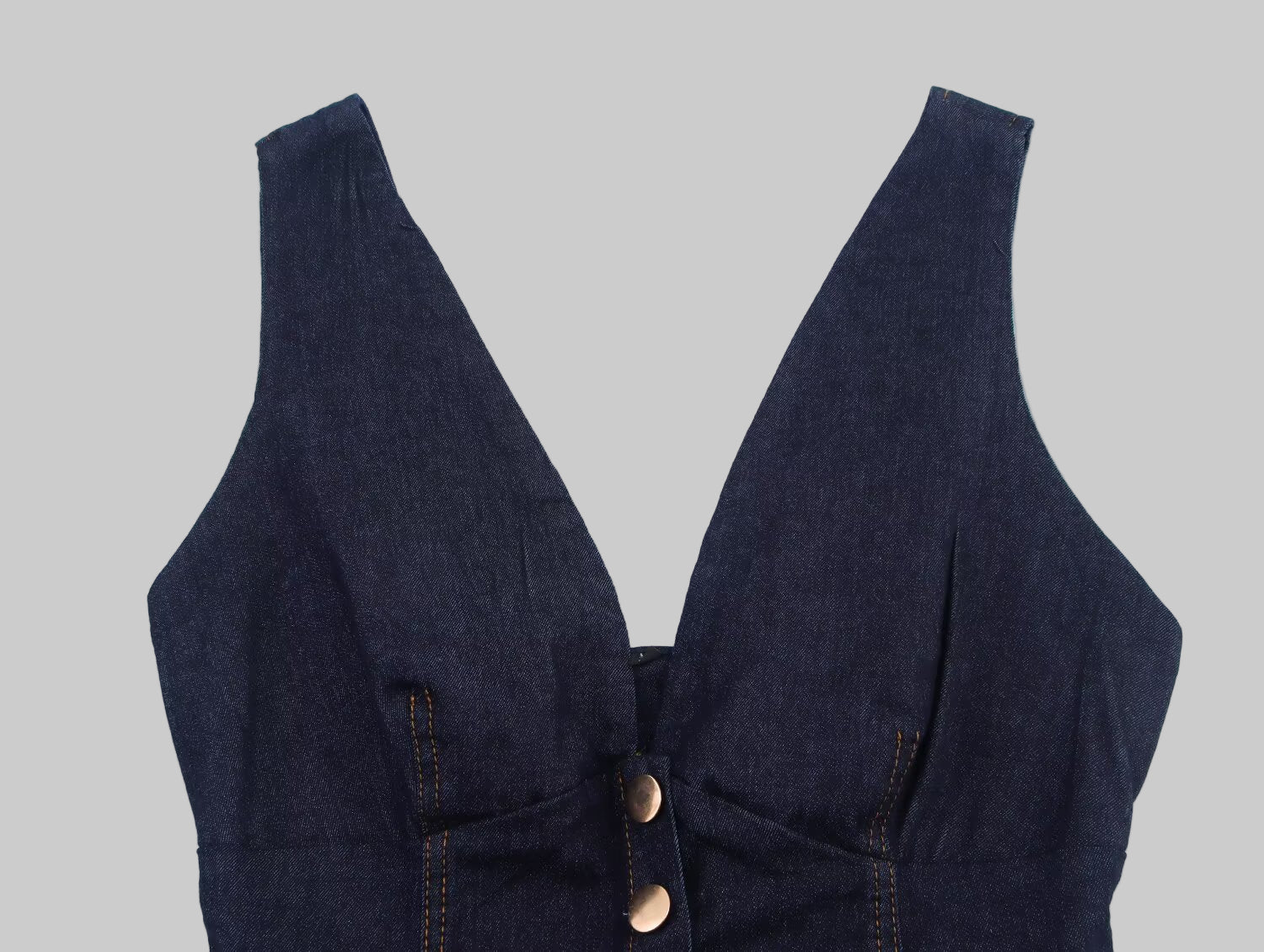 Slim Fit Denim Short Vest Top