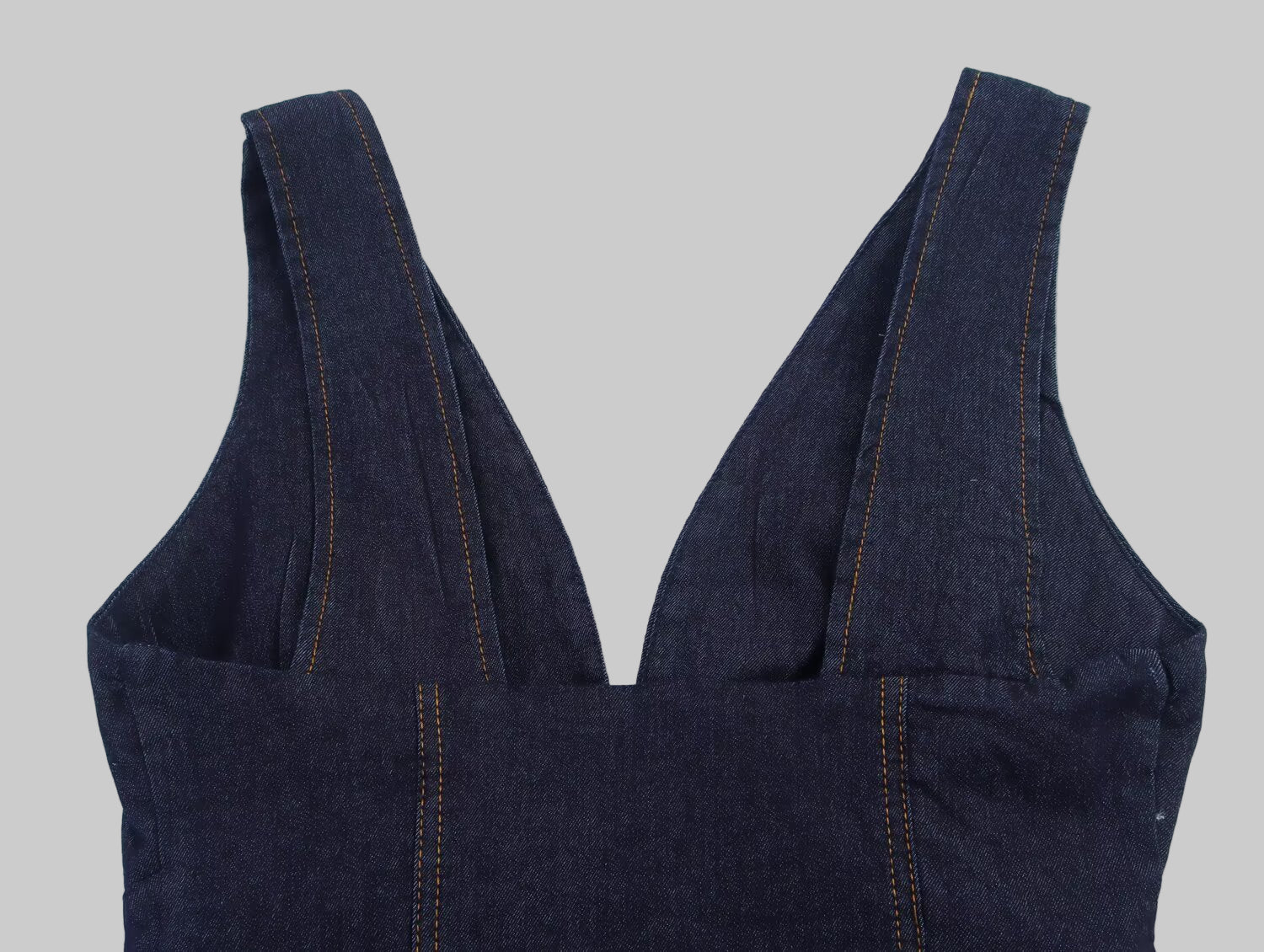 Slim Fit Denim Short Vest Top