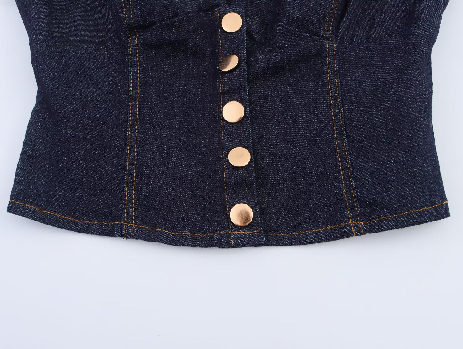 Slim Fit Denim Short Vest Top
