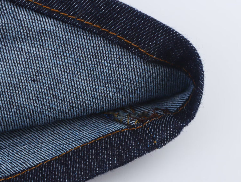 Slim Fit Denim Short Vest Top