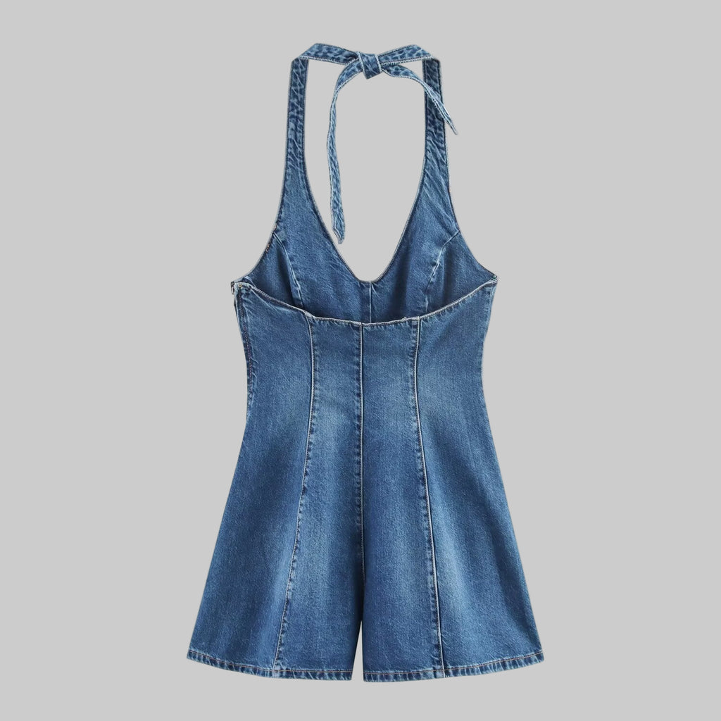 Halter Denim Romper