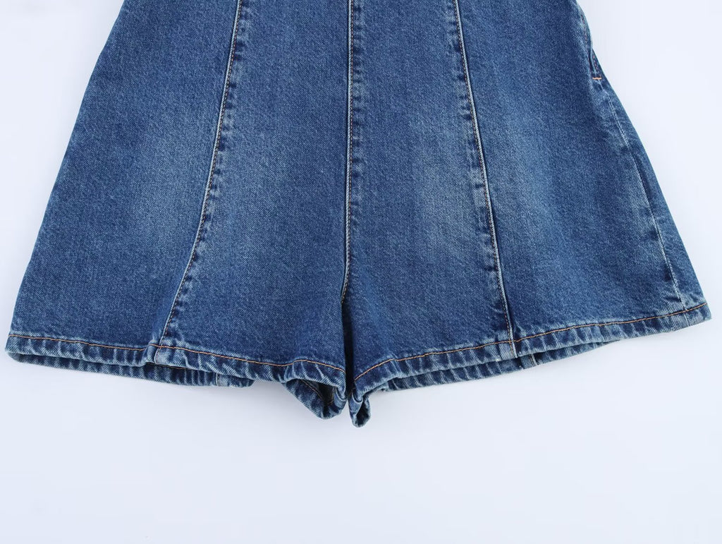 Halter Denim Romper