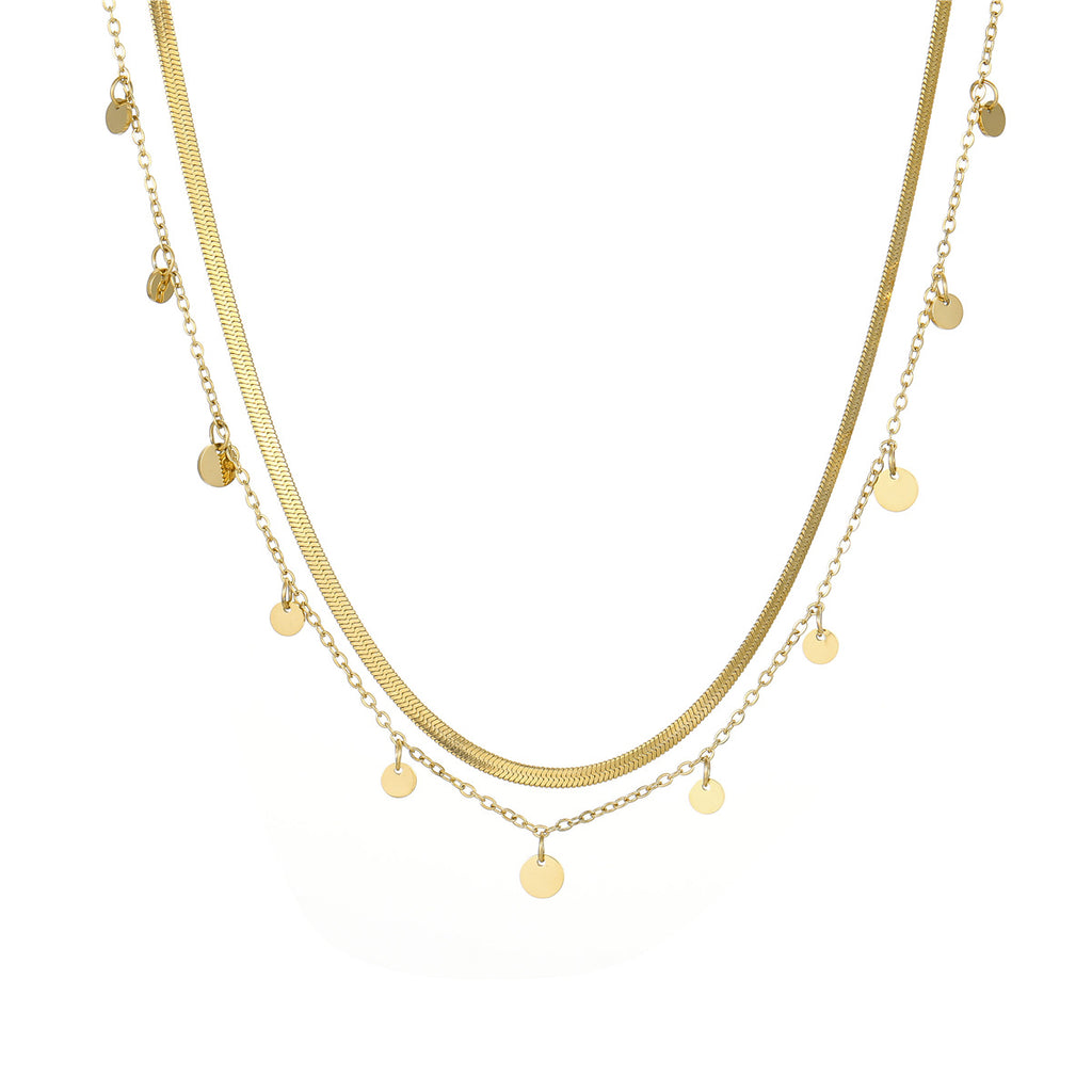 Stainless Steel Tassle Chain 18K Necklace