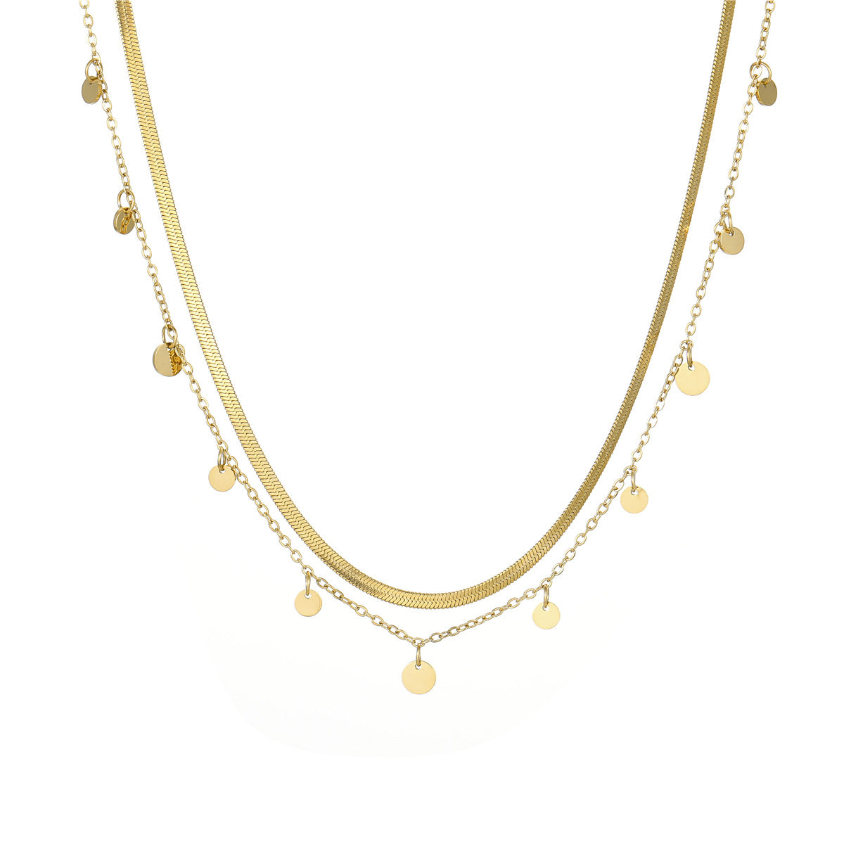 Stainless Steel Tassle Chain 18K Necklace