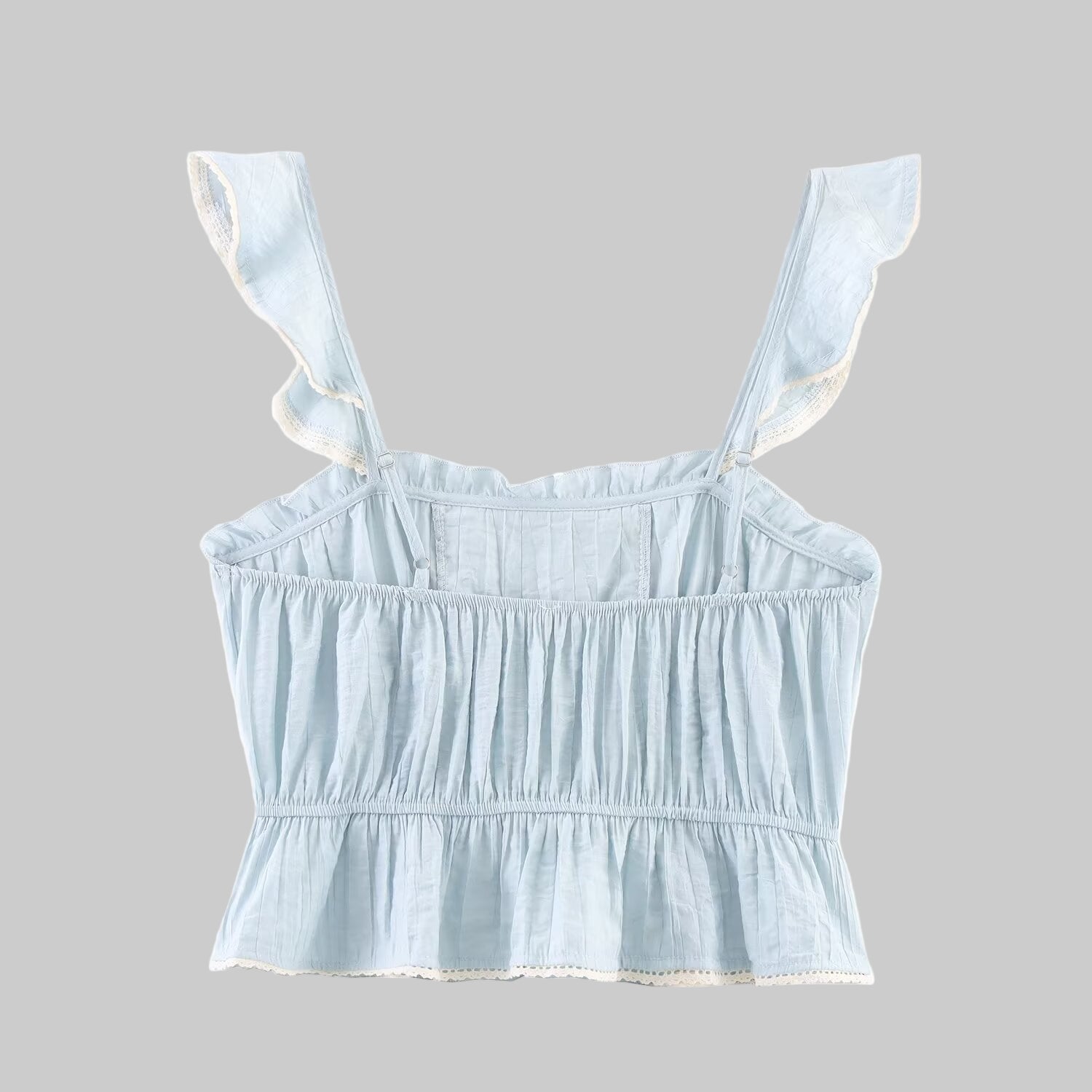 Embroidered Ruffled Top