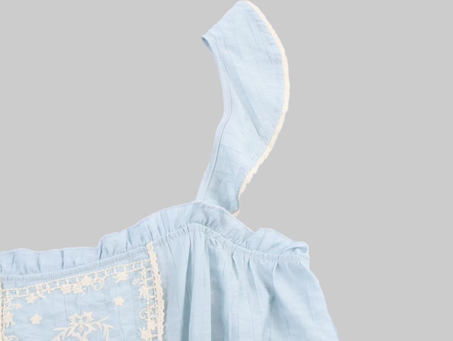 Embroidered Ruffled Top