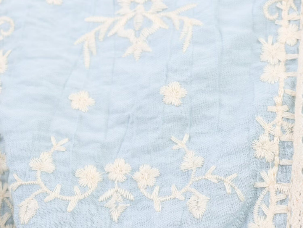 Embroidered Ruffled Top
