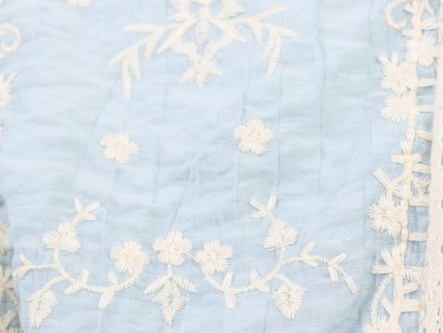 Embroidered Ruffled Top