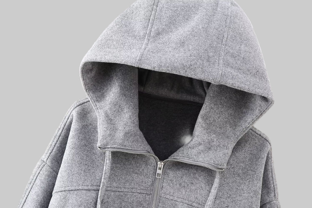 Hooded Crop Jacket Coat